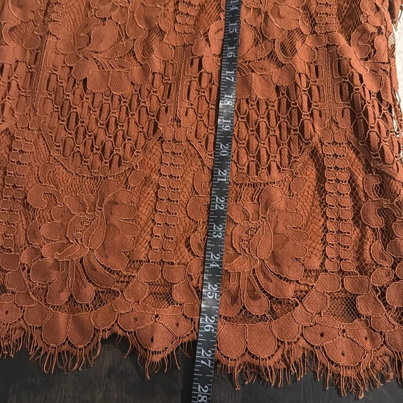 Savanna Jane Rust Brown Lace Blouse Size 2X Boho Career Fall Romantic - Picture 7 of 7